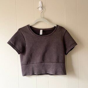 Offline by Aerie Brown Cropped Workout Top